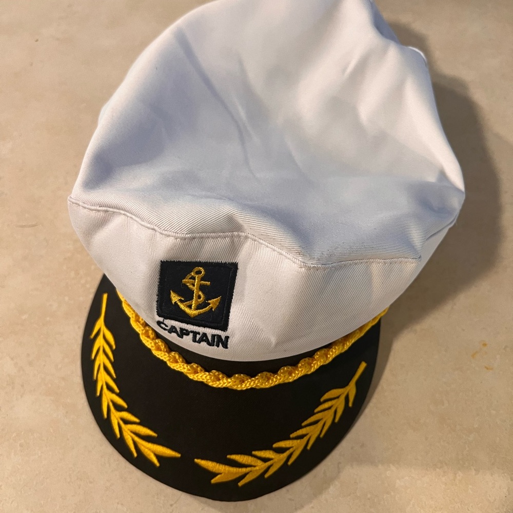 Adjustable Captain Hat With Yellow Embroidery - image 8